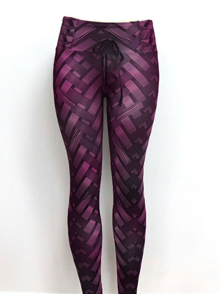 Solid Weave Print Dame Yoga Pants High Waist Tiktok Leggings