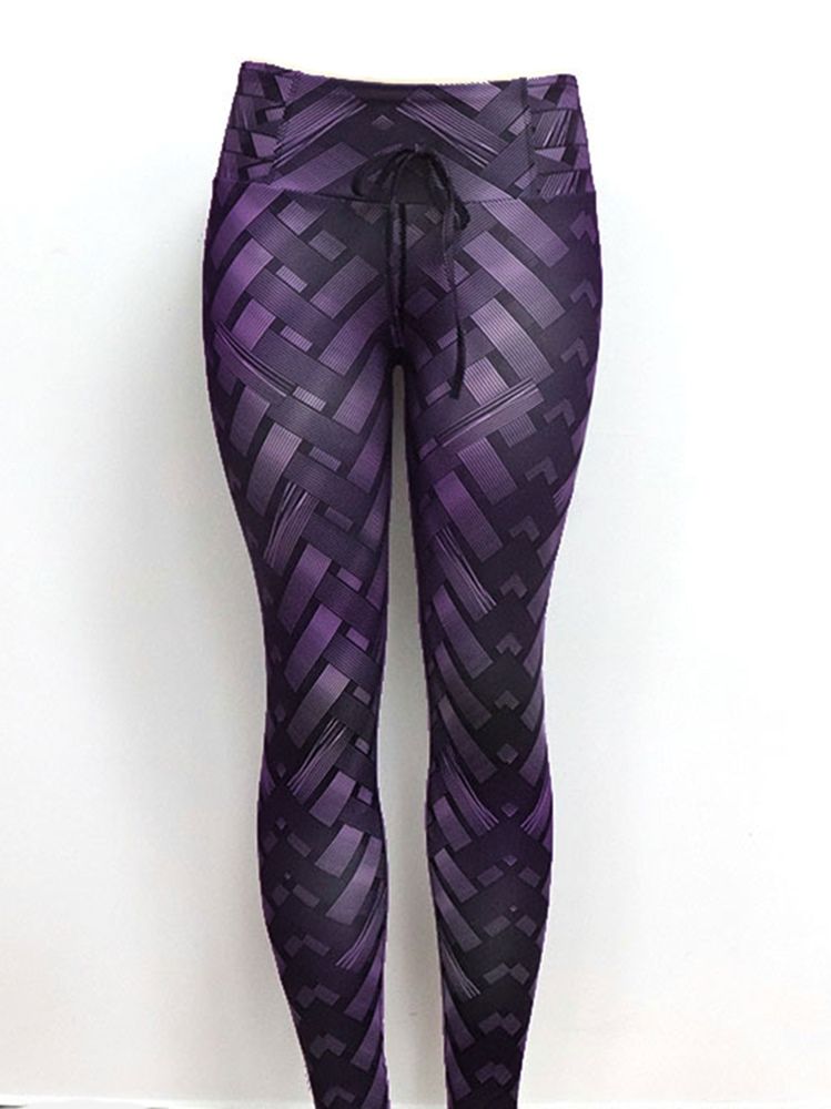 Solid Weave Print Dame Yoga Pants High Waist Tiktok Leggings