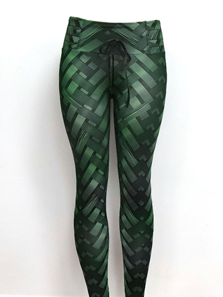 Solid Weave Print Dame Yoga Pants High Waist Tiktok Leggings