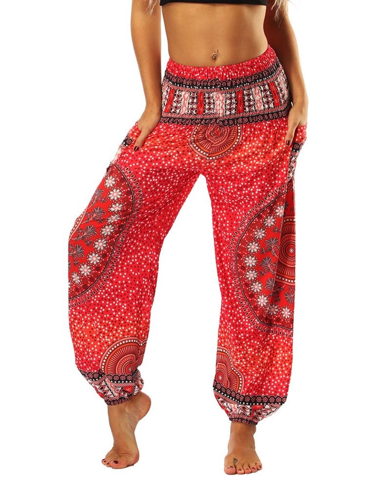 Women Print Geometric Loose Dance Yoga Pants