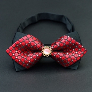 Herre Plaid Floral Bow Tie