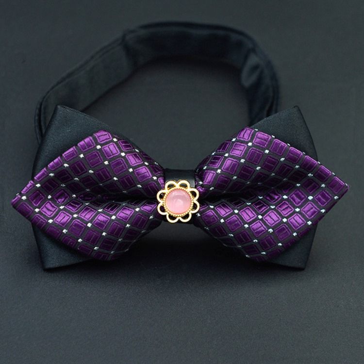 Herre Plaid Floral Bow Tie