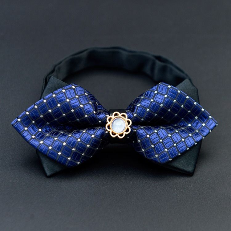 Herre Plaid Floral Bow Tie