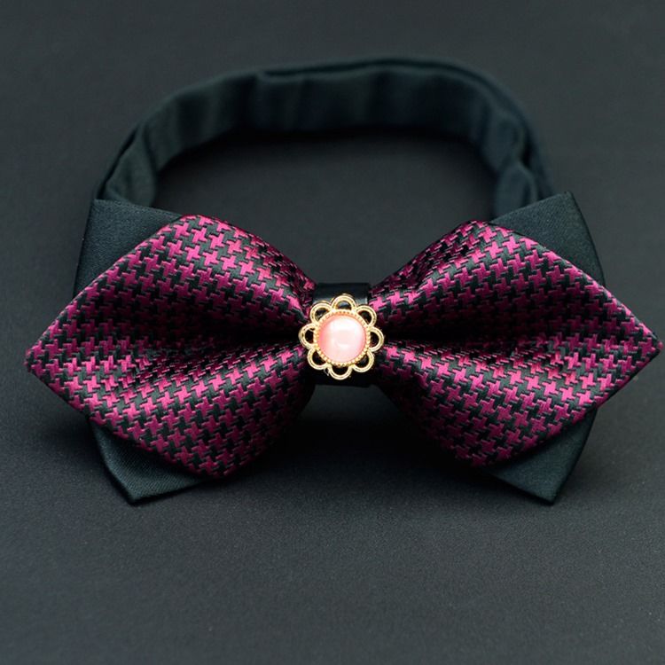 Herre Plaid Floral Bow Tie