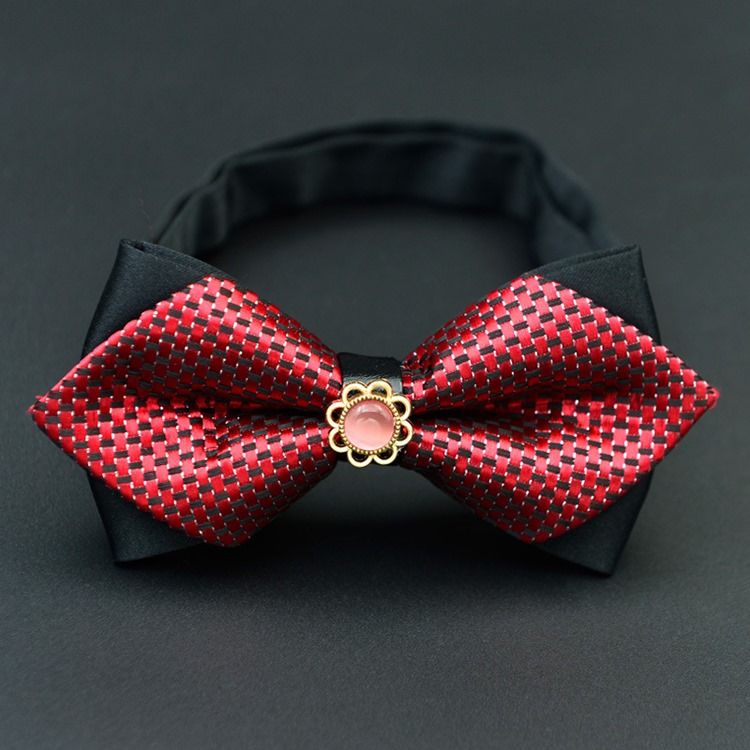 Herre Plaid Floral Bow Tie