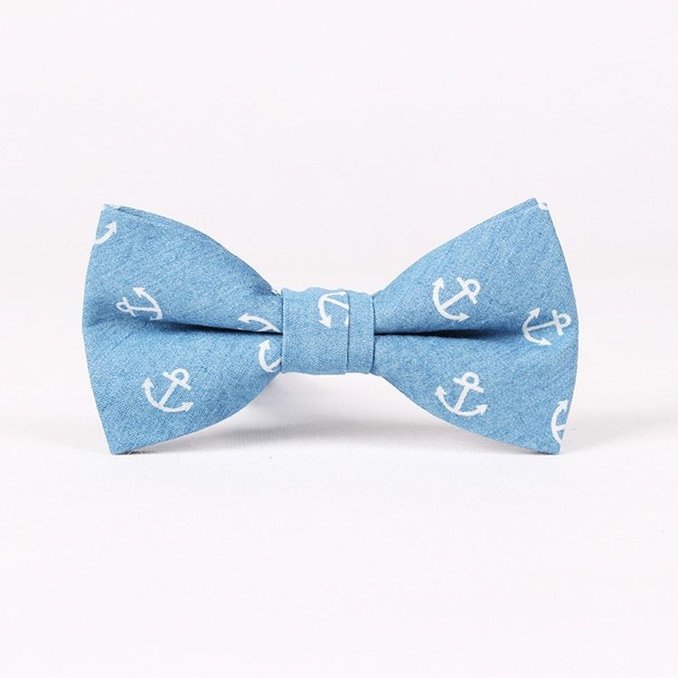 Retro Style Denim Bowtie For Menn