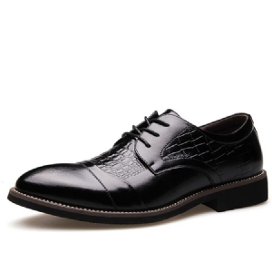 Croco Point Toe Oxfords For Menn