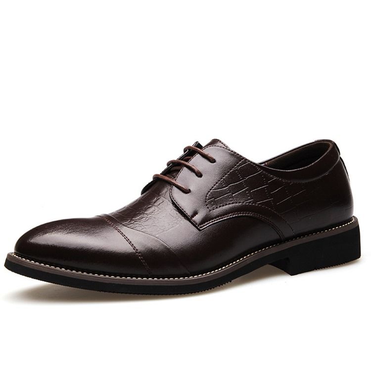 Croco Point Toe Oxfords For Menn