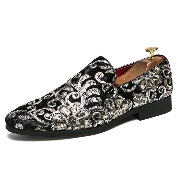 Flocking Sequin Herre Dress Shoes