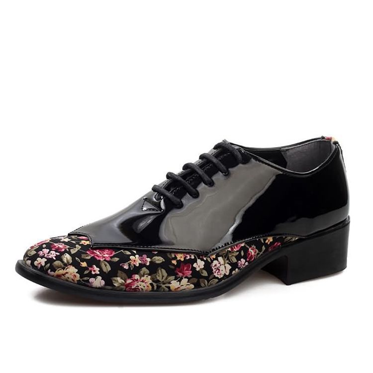 Floral Patchwork Low-cut Upper Herre Dress Shoes