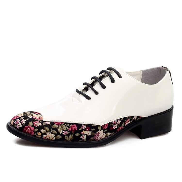 Floral Patchwork Low-cut Upper Herre Dress Shoes