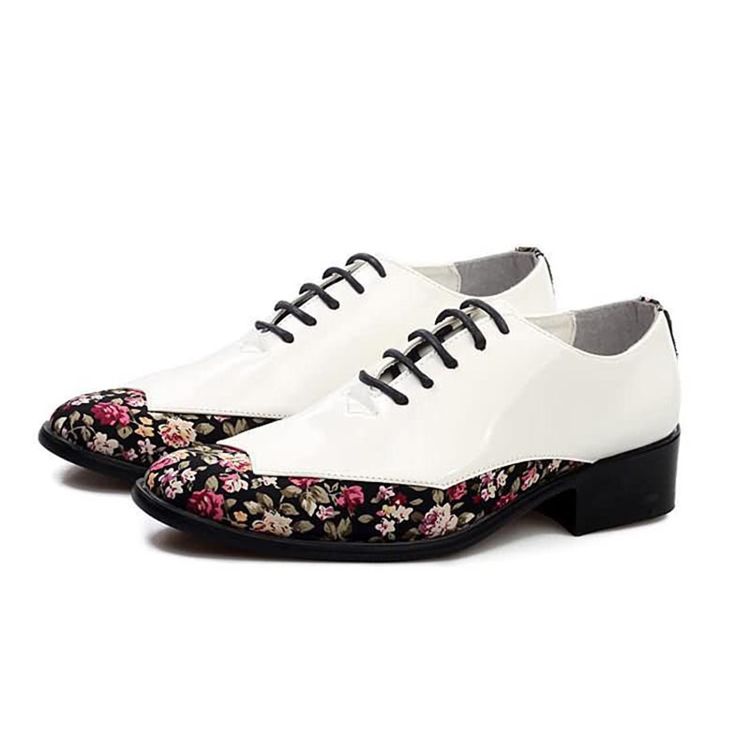 Floral Patchwork Low-cut Upper Herre Dress Shoes