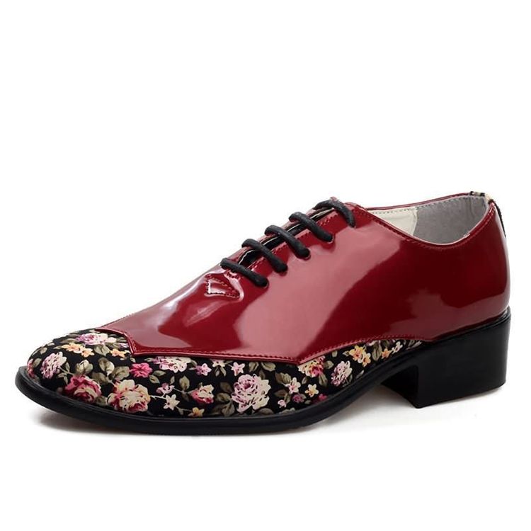 Floral Patchwork Low-cut Upper Herre Dress Shoes