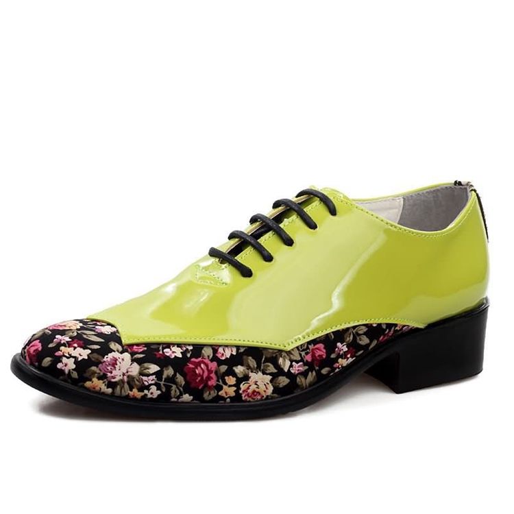 Floral Patchwork Low-cut Upper Herre Dress Shoes