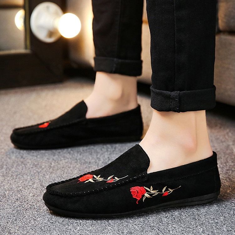 Floral Slip-on Flat Heel Cotton Thin Shoes Oxfords For Menn