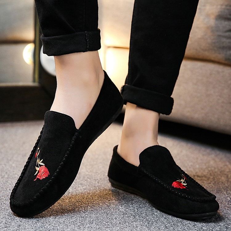 Floral Slip-on Flat Heel Cotton Thin Shoes Oxfords For Menn