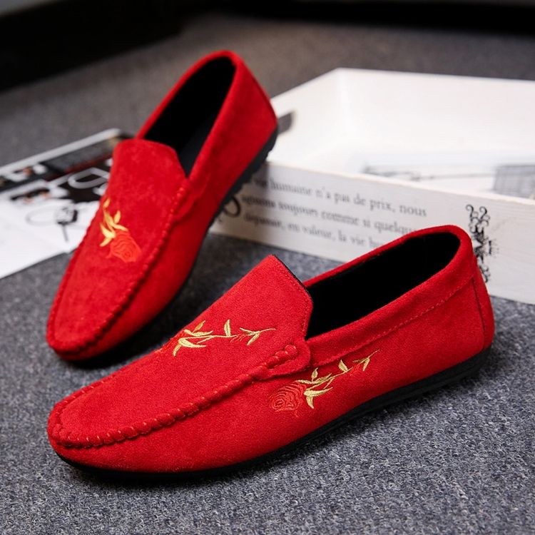 Floral Slip-on Flat Heel Cotton Thin Shoes Oxfords For Menn