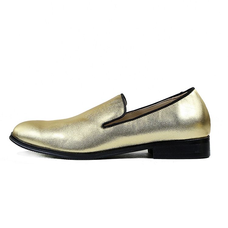 Golden Slip-on Low-cut Oxfords For Menn