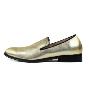 Golden Slip-on Low-cut Oxfords For Menn