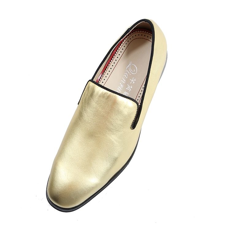 Golden Slip-on Low-cut Oxfords For Menn