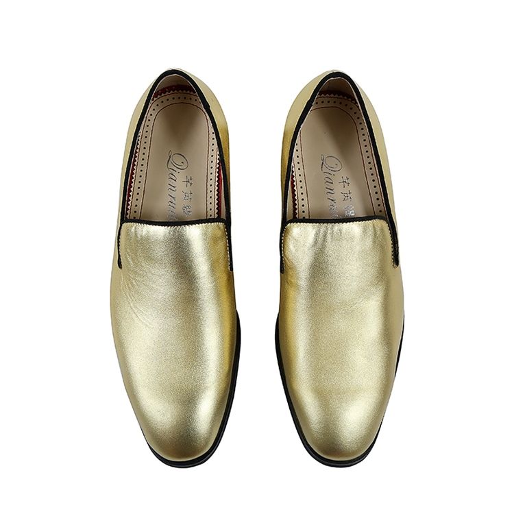 Golden Slip-on Low-cut Oxfords For Menn