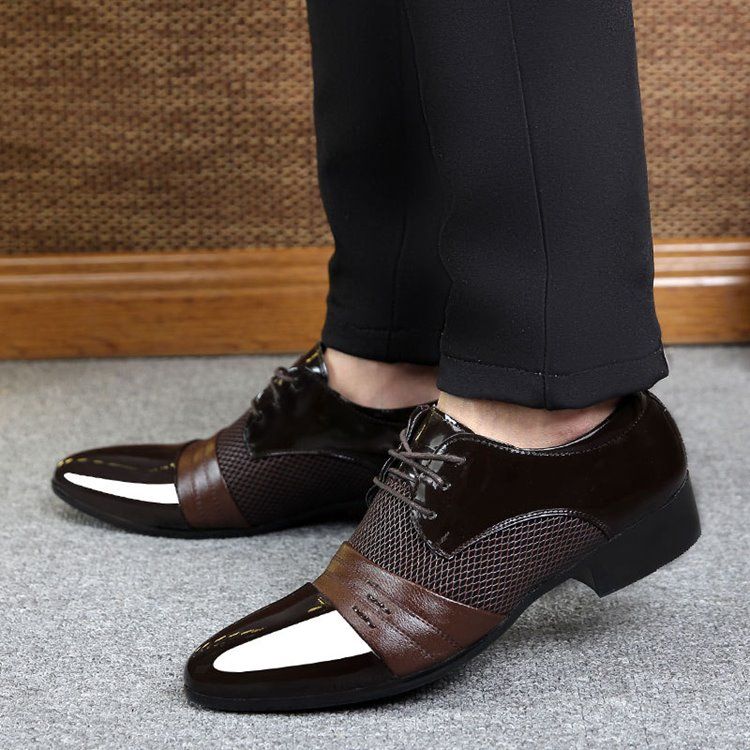 Lace-up Low-cut Upper Oxfords For Menn