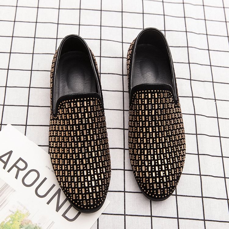 Low-cut Upper Slip-on Round Toe Oxfords For Menn