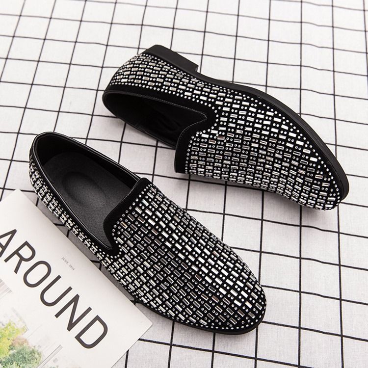 Low-cut Upper Slip-on Round Toe Oxfords For Menn