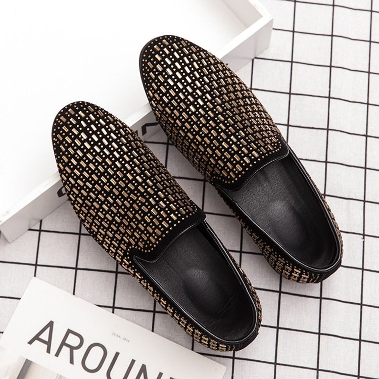 Low-cut Upper Slip-on Round Toe Oxfords For Menn