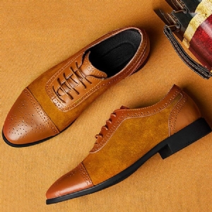 Patchwork Low-cut Øvre Snørebånd Oxfords For Menn