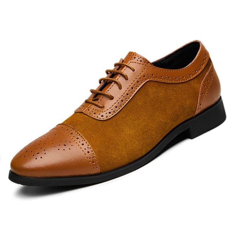 Patchwork Low-cut Øvre Snørebånd Oxfords For Menn