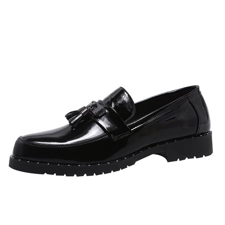 Plain Fringe Round Toe Slip-on Men Dress Shoes