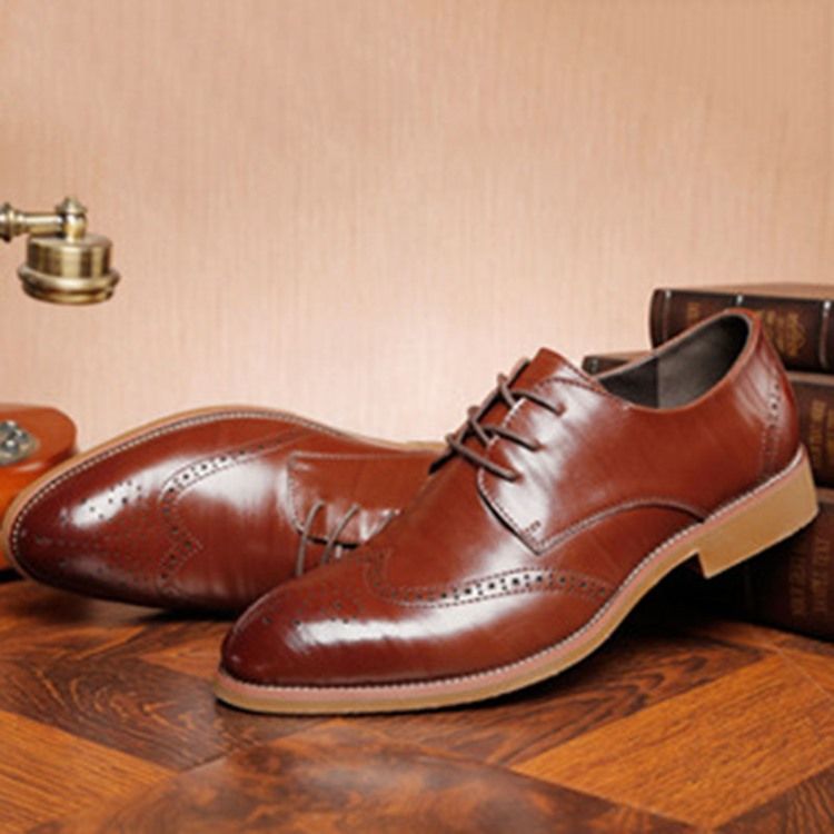 Plain Hollow Round Toe Lace-up Oxfords For Menn