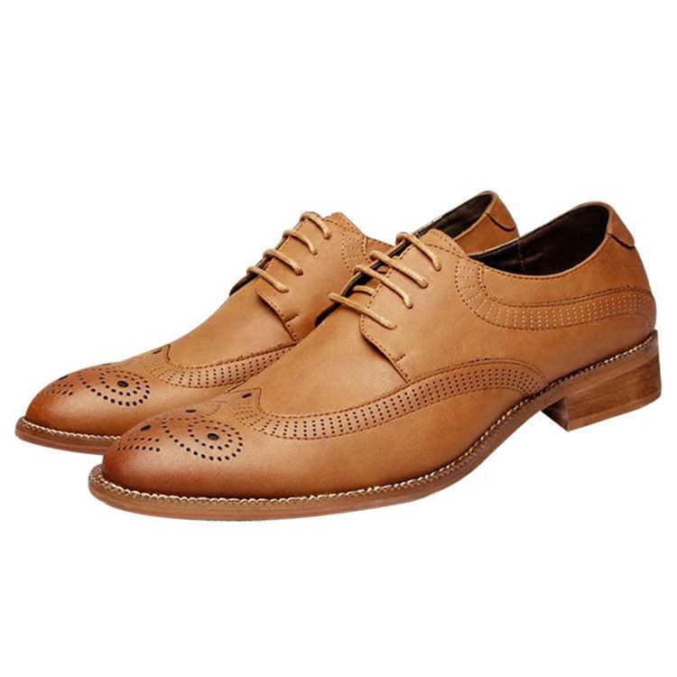 Plain Lace-up Block Heel Oxfords For Menn