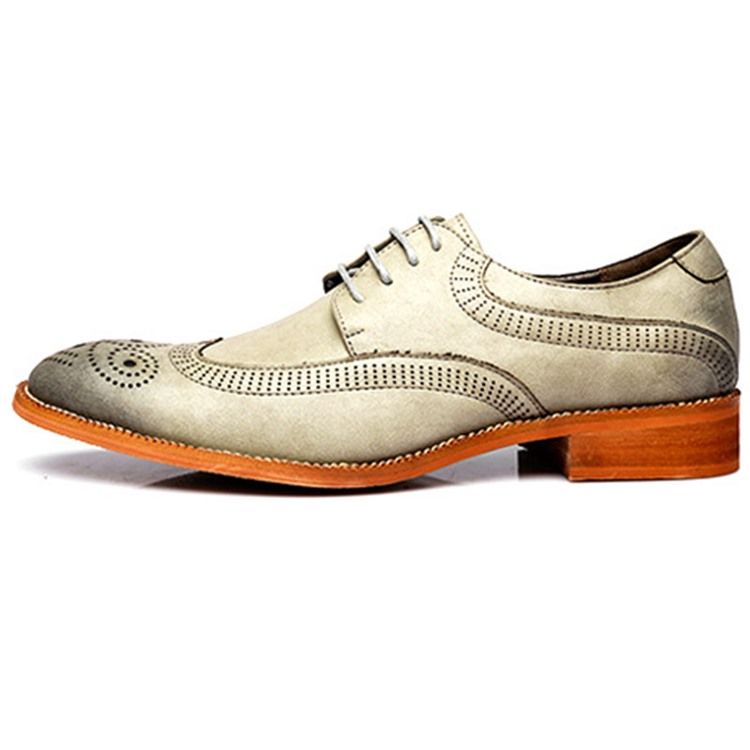 Plain Lace-up Block Heel Oxfords For Menn