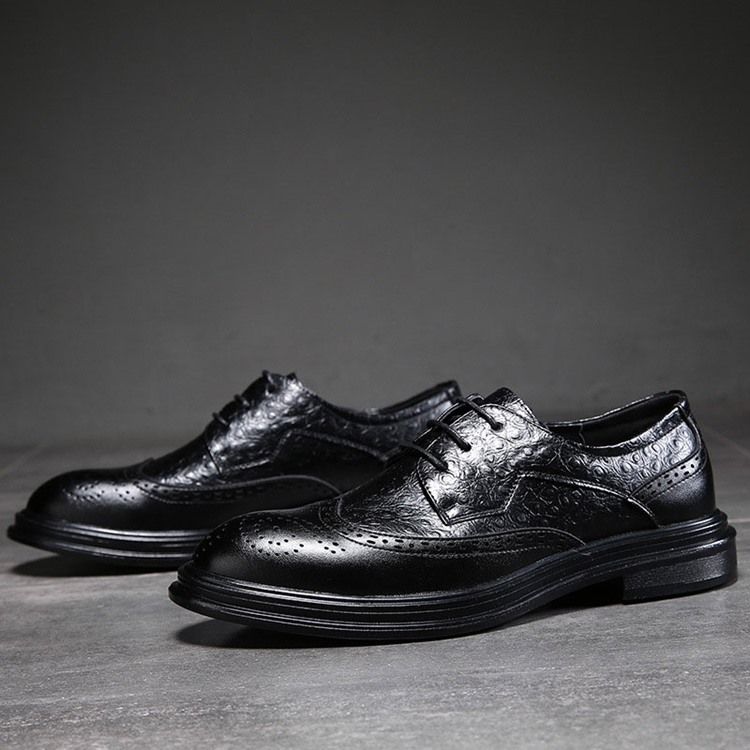 Plain Lace-up Low-cut Upper Round Toe Oxfords For Menn