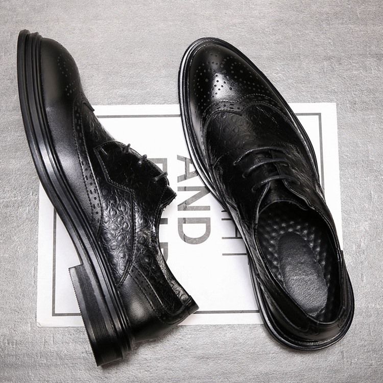 Plain Lace-up Low-cut Upper Round Toe Oxfords For Menn