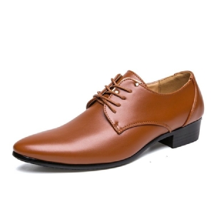 Plain Lace-up Pointed Toe Herre Dress Shoes