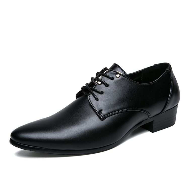 Plain Lace-up Pointed Toe Herre Dress Shoes