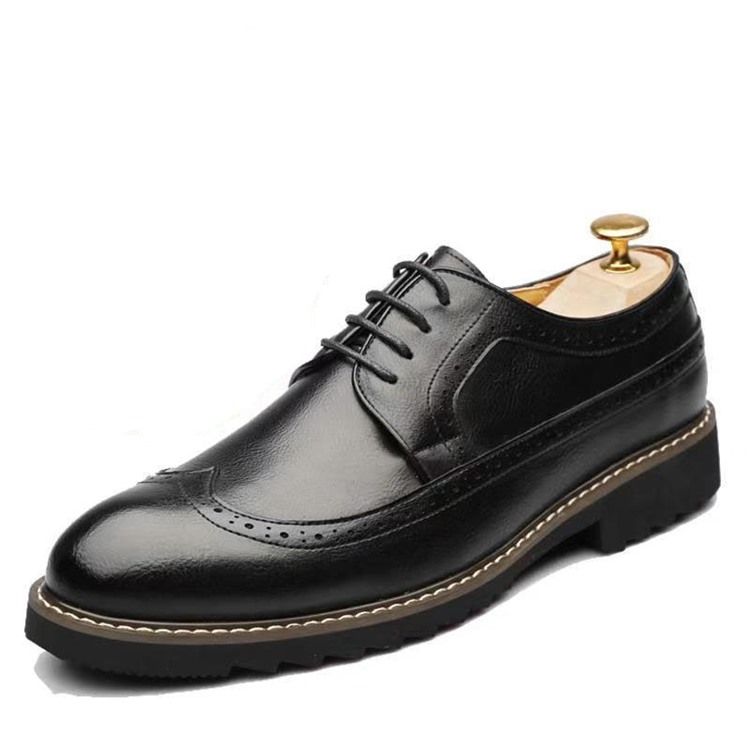 Plain Lace-up Pointed Toe Oxfords For Menn