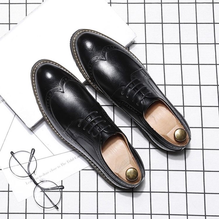 Plain Lace-up Pointed Toe Oxfords For Menn