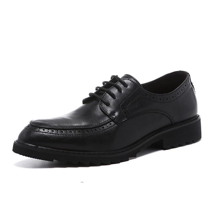 Plain Lace-up Round Toe Oxfords For Menn