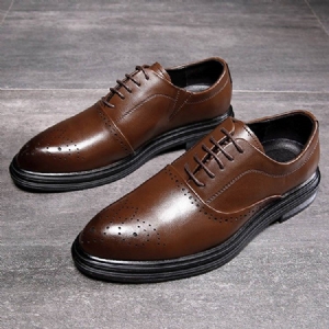 Plain Pointed Toe Low-cut Upper Herre Dress Shoes