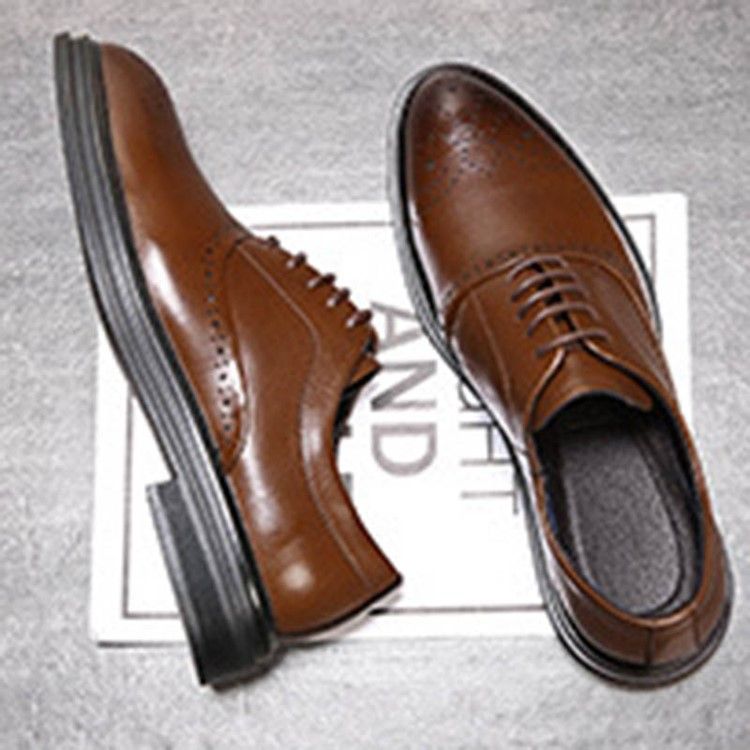 Plain Pointed Toe Low-cut Upper Herre Dress Shoes