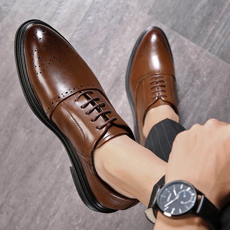 Plain Pointed Toe Low-cut Upper Herre Dress Shoes