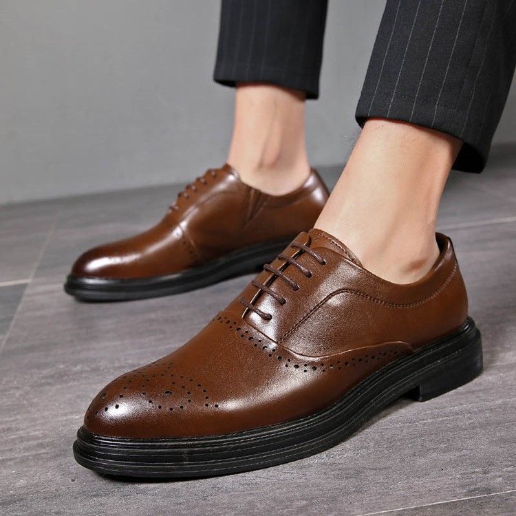 Plain Pointed Toe Low-cut Upper Herre Dress Shoes