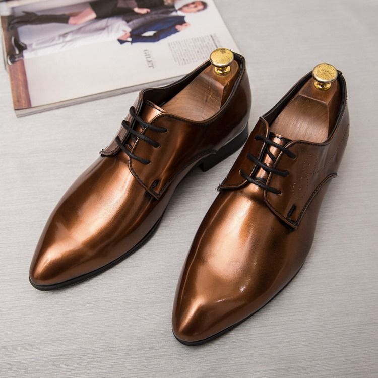 Plain Round Toe Lace-up Herre Dress Shoes