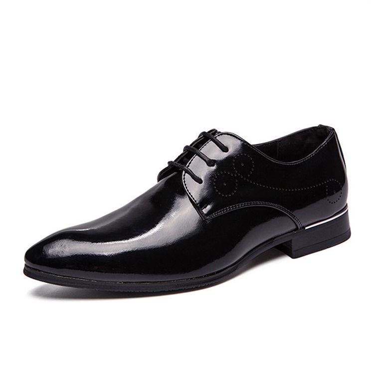 Plain Round Toe Lace-up Herre Dress Shoes