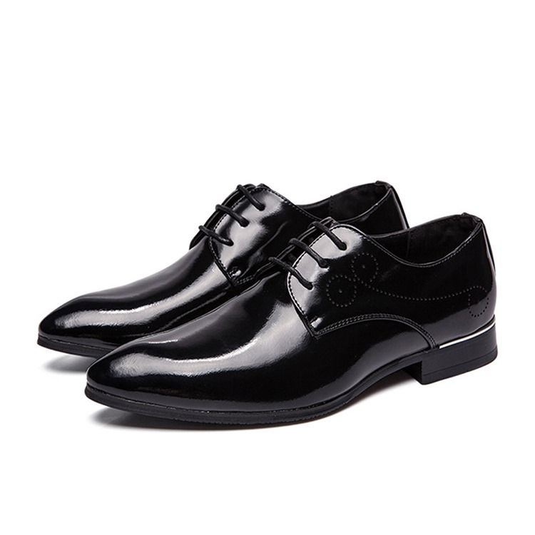 Plain Round Toe Lace-up Herre Dress Shoes