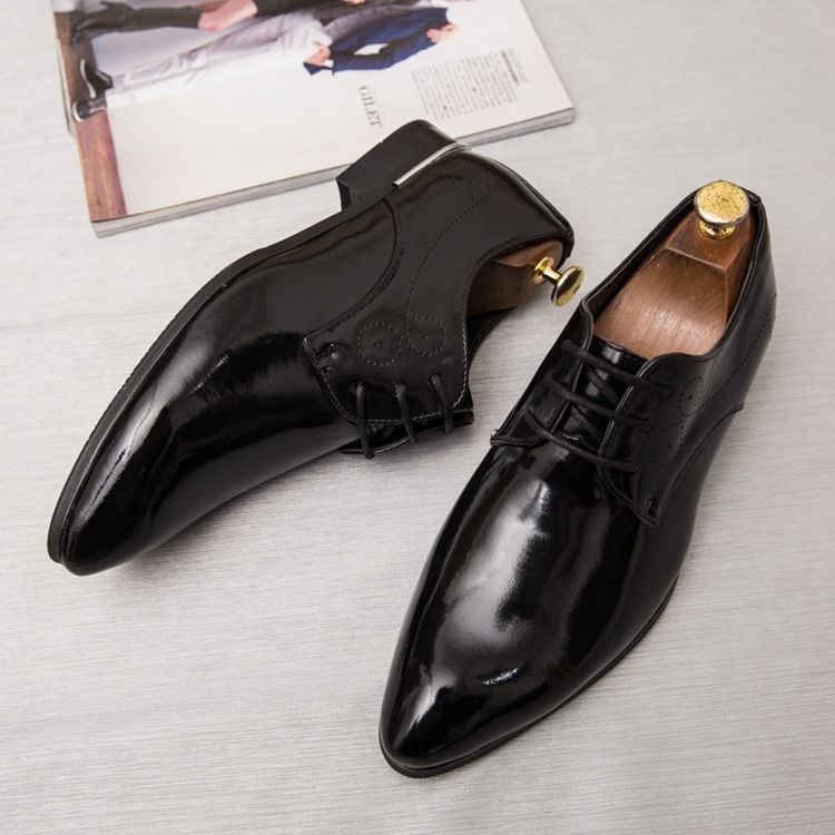 Plain Round Toe Lace-up Herre Dress Shoes